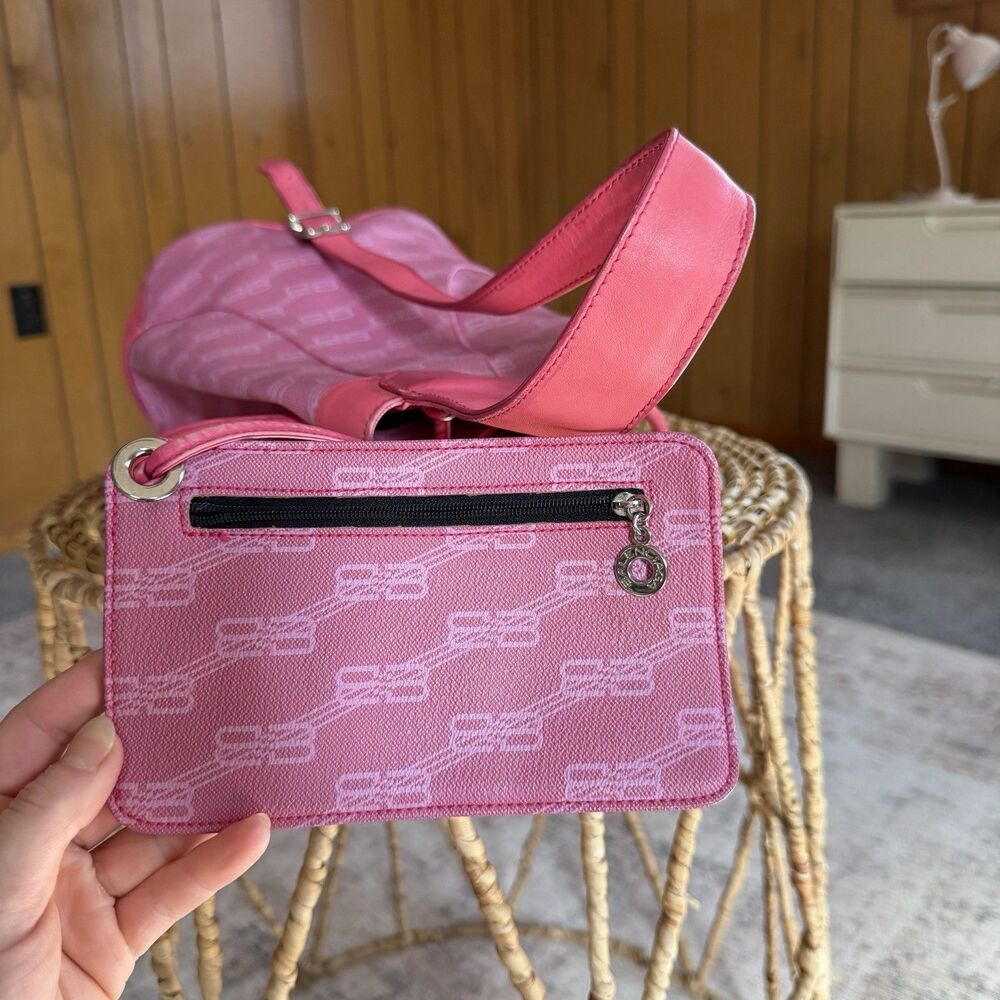 BALENCIAGA 90’s Vintage Bucket Bag Pink Leather Handbag Shoulder Bag Backpack - Picture 11 of 16